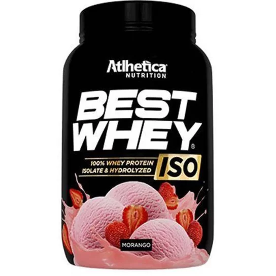 Melhor Proteína Isolada Whey da Atlhetica Nutrition 900g morango