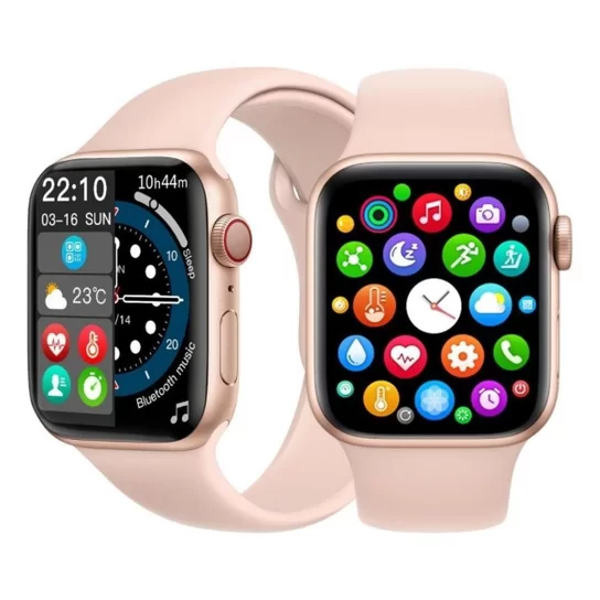Smartwatch Relógio W59 47mm Lançamento 2023 Android iOS Bluetooth Unissex Gps NFC - Cor Rosa
