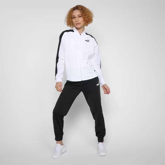 Conjunto Feminino Puma Baseball Tricot Suit - Jaqueta e Calça Brancas