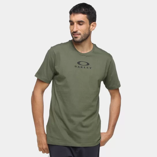 Camiseta Masculina Oakley Bark New Tee - Verde Militar