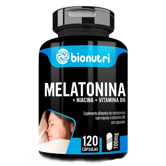 Melatonina, Niacina e Vitamina B6 120 Cápsulas 500mg - Bionutri