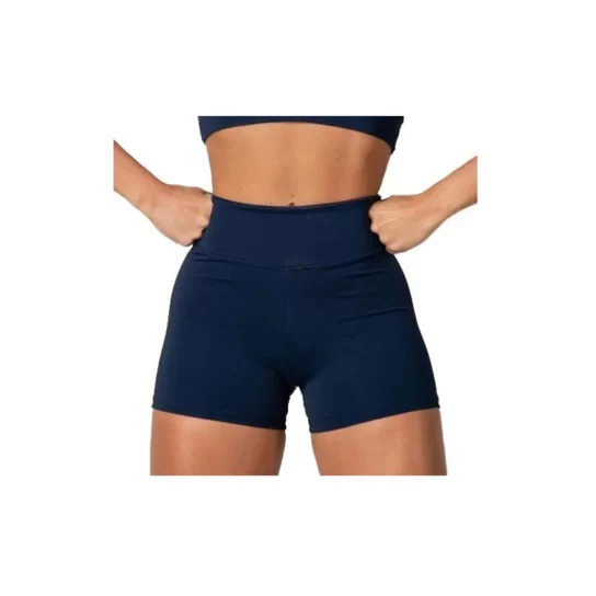 Short Básico Suplex Cintura Alta Feminina - Azul Marinho