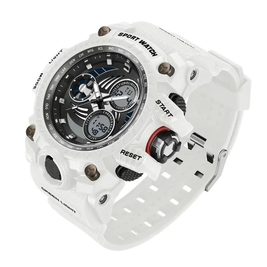 Relógio Masculino Esportivo Digital à Prova d Água - Modelo 3155, Branco