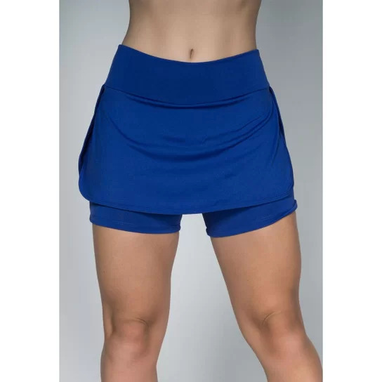 Short Saia Fitness Vekyo Feminino com Detalhe Tapa Bumbum - Tom Azul