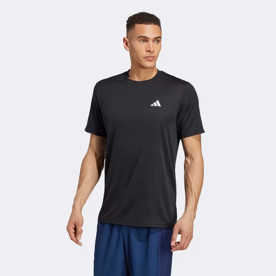 camiseta adidas preta masculina - pequeno logo