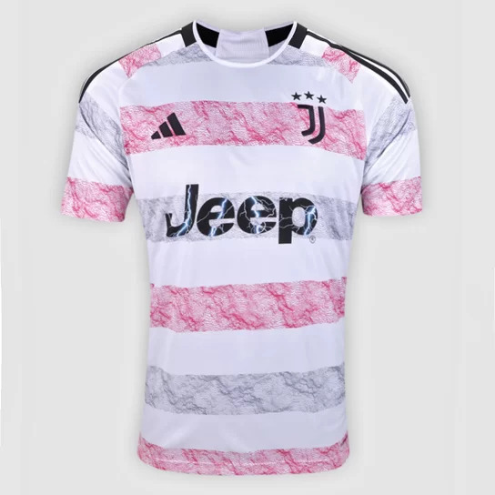 camiseta de time original cor rosa com branco - juventus