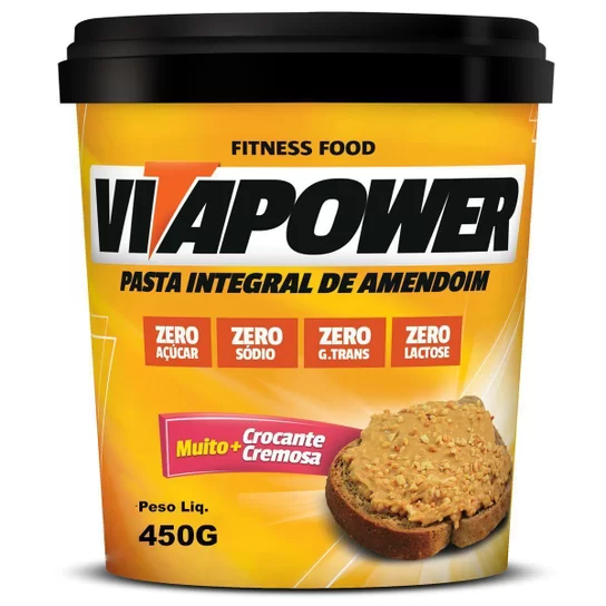 Pasta de Amendoim Integral Crocante - 450g - Vitapower
