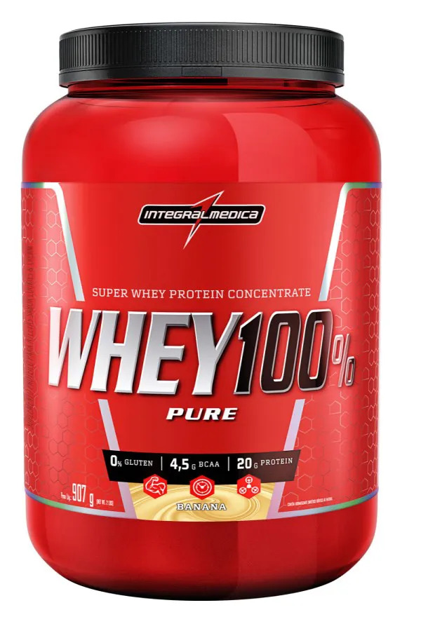 Whey Protein 100% Puro - Pote de 907g - Integralmedica